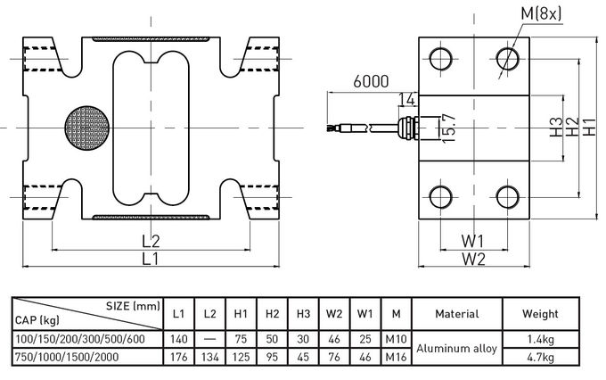 Petit transducteur unique 100kg de capteur de pression de piézoélectrique de structure simple à 2T