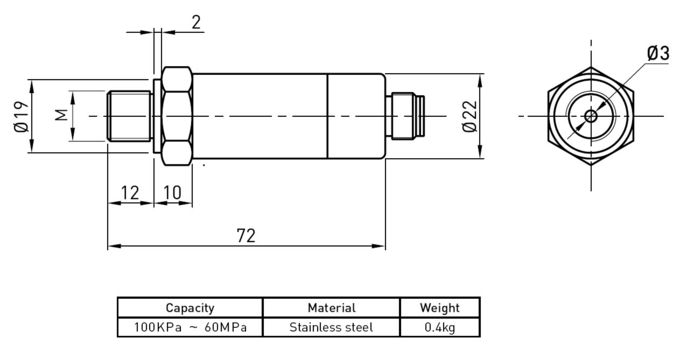 Sonde micro 0-10v de pression hydraulique de jauge de contrainte pour le compresseur d'air