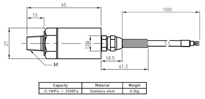 Sonde industrielle de pression hydraulique de force d'acier inoxydable, haute précision
