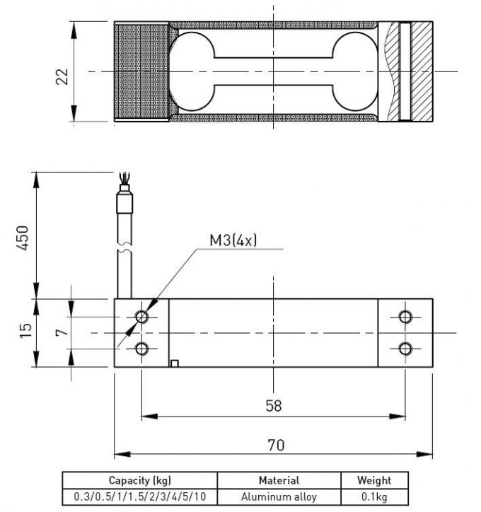 Type sonde unique de compression de capteur de pression de piézoélectrique d'alliage d'aluminium de mesure de force
