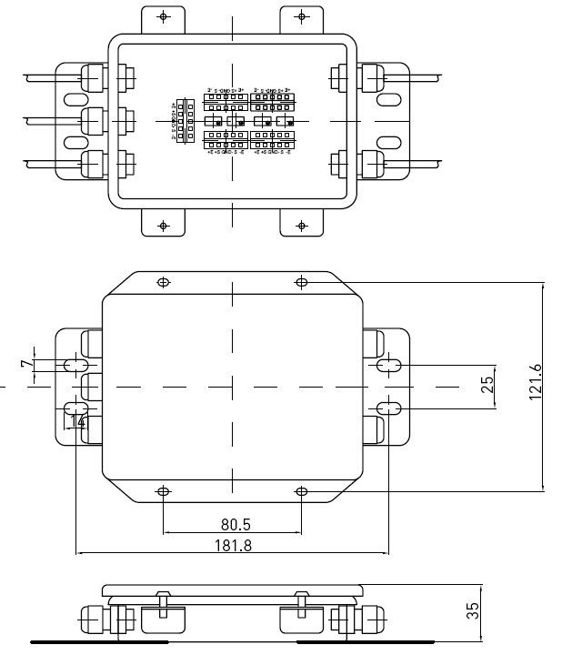Pesant la boîte de jonction de capteur de pression de piézoélectrique d'accessoires pour le signal électronique des échelles 4 à un produit